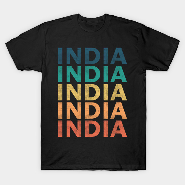 India Name T Shirt - India Vintage Retro Name Gift Item Tee by henrietacharthadfield